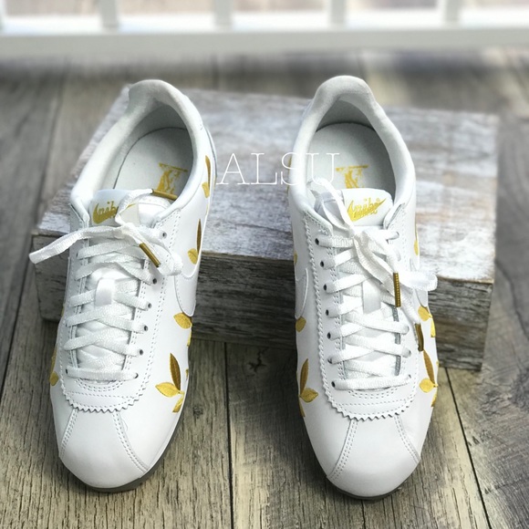 NWT Classic Cortez White Metallic Gold W AUTHENTIC - Picture 4 of 8